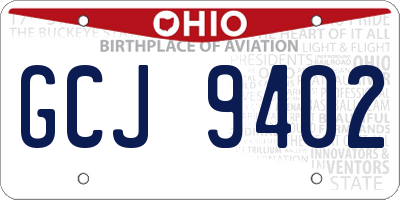 OH license plate GCJ9402