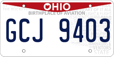 OH license plate GCJ9403