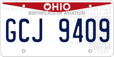 OH license plate GCJ9409