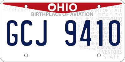 OH license plate GCJ9410