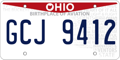 OH license plate GCJ9412