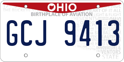 OH license plate GCJ9413
