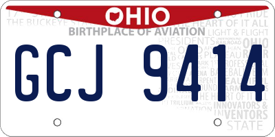 OH license plate GCJ9414