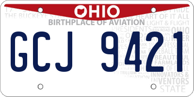 OH license plate GCJ9421