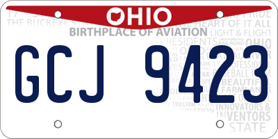 OH license plate GCJ9423