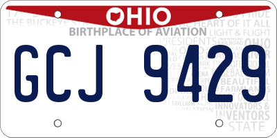 OH license plate GCJ9429