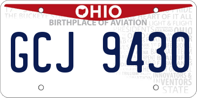 OH license plate GCJ9430
