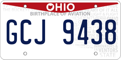 OH license plate GCJ9438