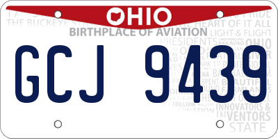 OH license plate GCJ9439
