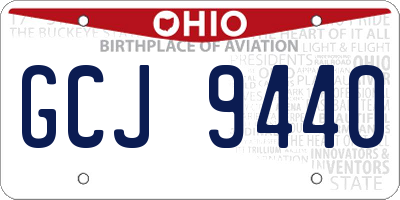 OH license plate GCJ9440