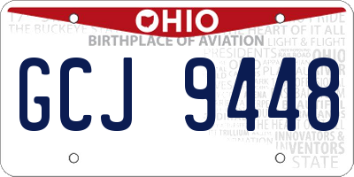 OH license plate GCJ9448