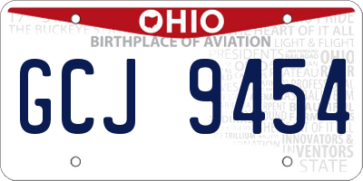 OH license plate GCJ9454