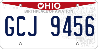 OH license plate GCJ9456