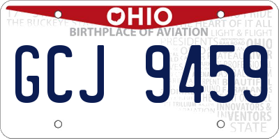 OH license plate GCJ9459