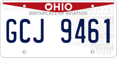 OH license plate GCJ9461