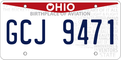 OH license plate GCJ9471