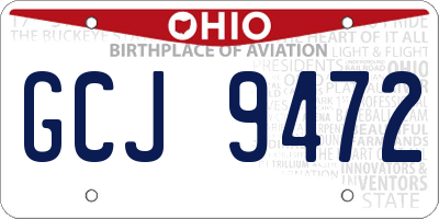 OH license plate GCJ9472