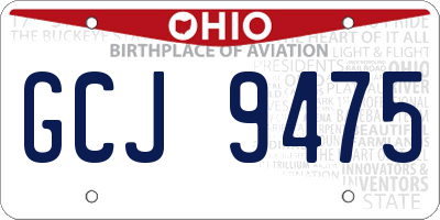 OH license plate GCJ9475