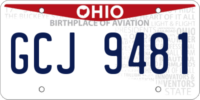 OH license plate GCJ9481