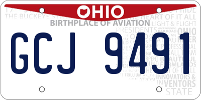 OH license plate GCJ9491