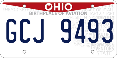 OH license plate GCJ9493