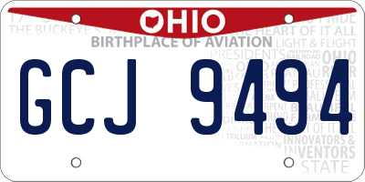OH license plate GCJ9494