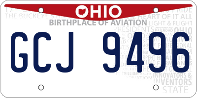 OH license plate GCJ9496