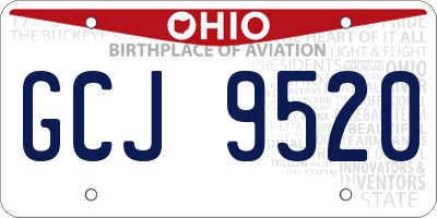 OH license plate GCJ9520