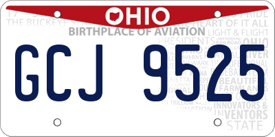 OH license plate GCJ9525