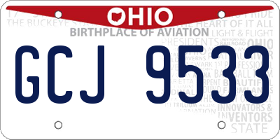 OH license plate GCJ9533