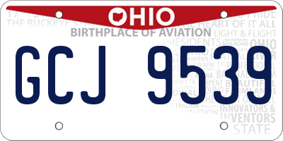 OH license plate GCJ9539