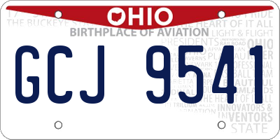 OH license plate GCJ9541