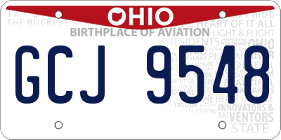 OH license plate GCJ9548