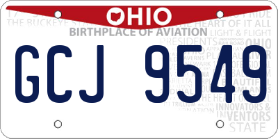 OH license plate GCJ9549
