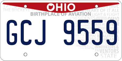 OH license plate GCJ9559