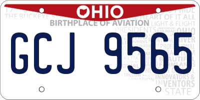 OH license plate GCJ9565