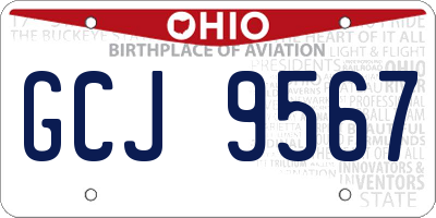 OH license plate GCJ9567