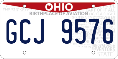 OH license plate GCJ9576