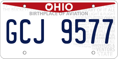 OH license plate GCJ9577