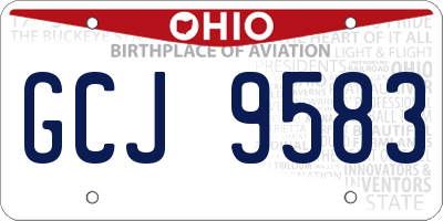 OH license plate GCJ9583