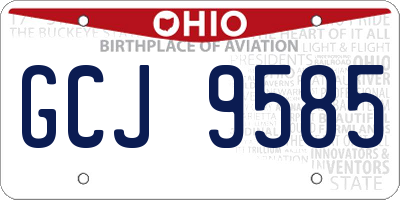 OH license plate GCJ9585
