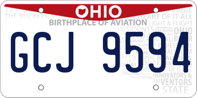 OH license plate GCJ9594