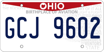 OH license plate GCJ9602