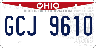 OH license plate GCJ9610