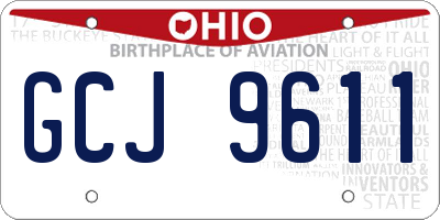 OH license plate GCJ9611