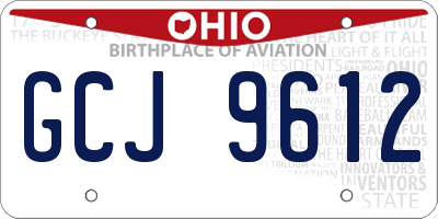 OH license plate GCJ9612