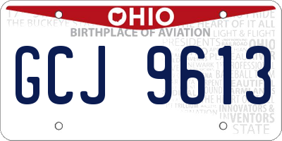OH license plate GCJ9613
