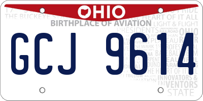 OH license plate GCJ9614