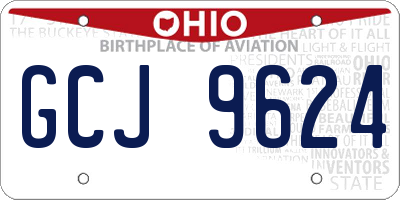 OH license plate GCJ9624