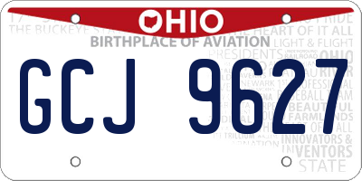 OH license plate GCJ9627